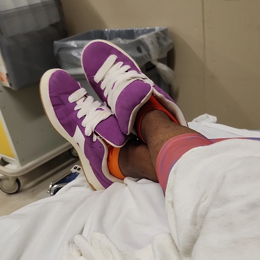 Purple Athletic Low-Top Sneakers with White Accents